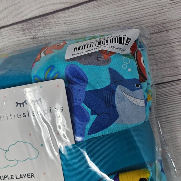 NIB Little Sleepies Disney Nemo'S Reef Bamboo Cloud Blanket - Picture 2 of 3